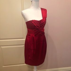 Nanette Lepore cocktail dress in red.